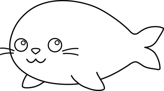 550x306 Baby Seal Line Art