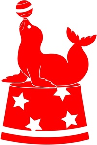 200x300 Free Circus Seal Clip Art Image