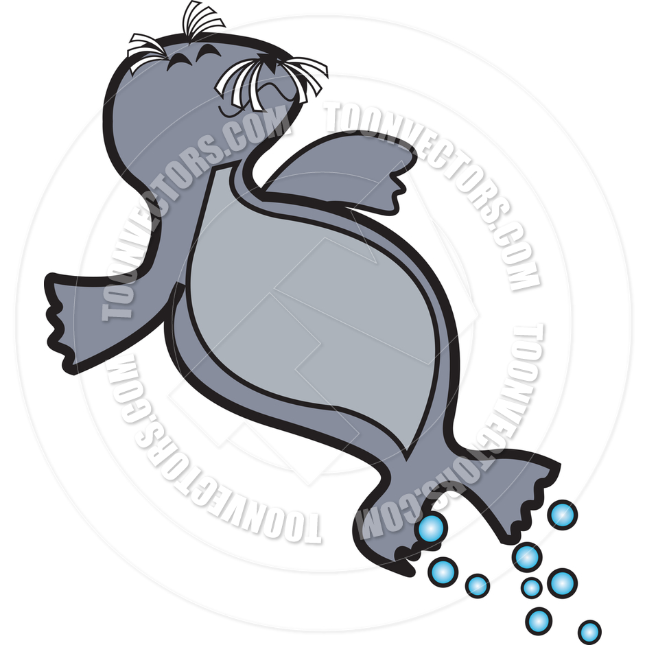 940x940 Cartoon Seal Swimming Vector Illustration By Clip Art Guy Toon