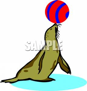 286x300 Seal Clipart Ball His Nose