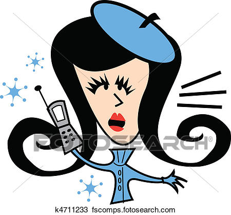 450x418 Clipart Of Girl On Cell Phone Clip Art K4711233