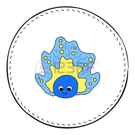 450x450 Mollusk Eyes In Sea Shell Isolated On White Background. Coral