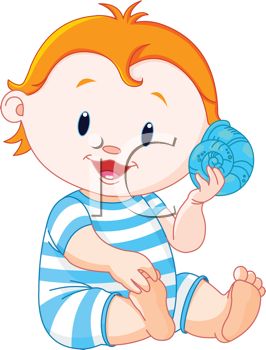 266x350 Royalty Free Clip Art Image Cute Little Red Haired Baby Listening