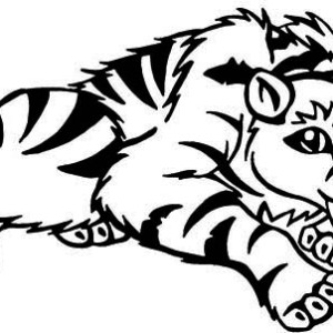 300x300 Lions Paw Seashell In Lineart Coloring Page