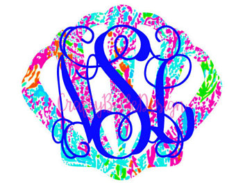 340x270 Seashell Monogram Etsy
