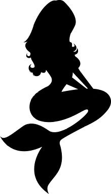 219x380 Clip Art Illustration Of A Mermaid Silhouette. Underwater