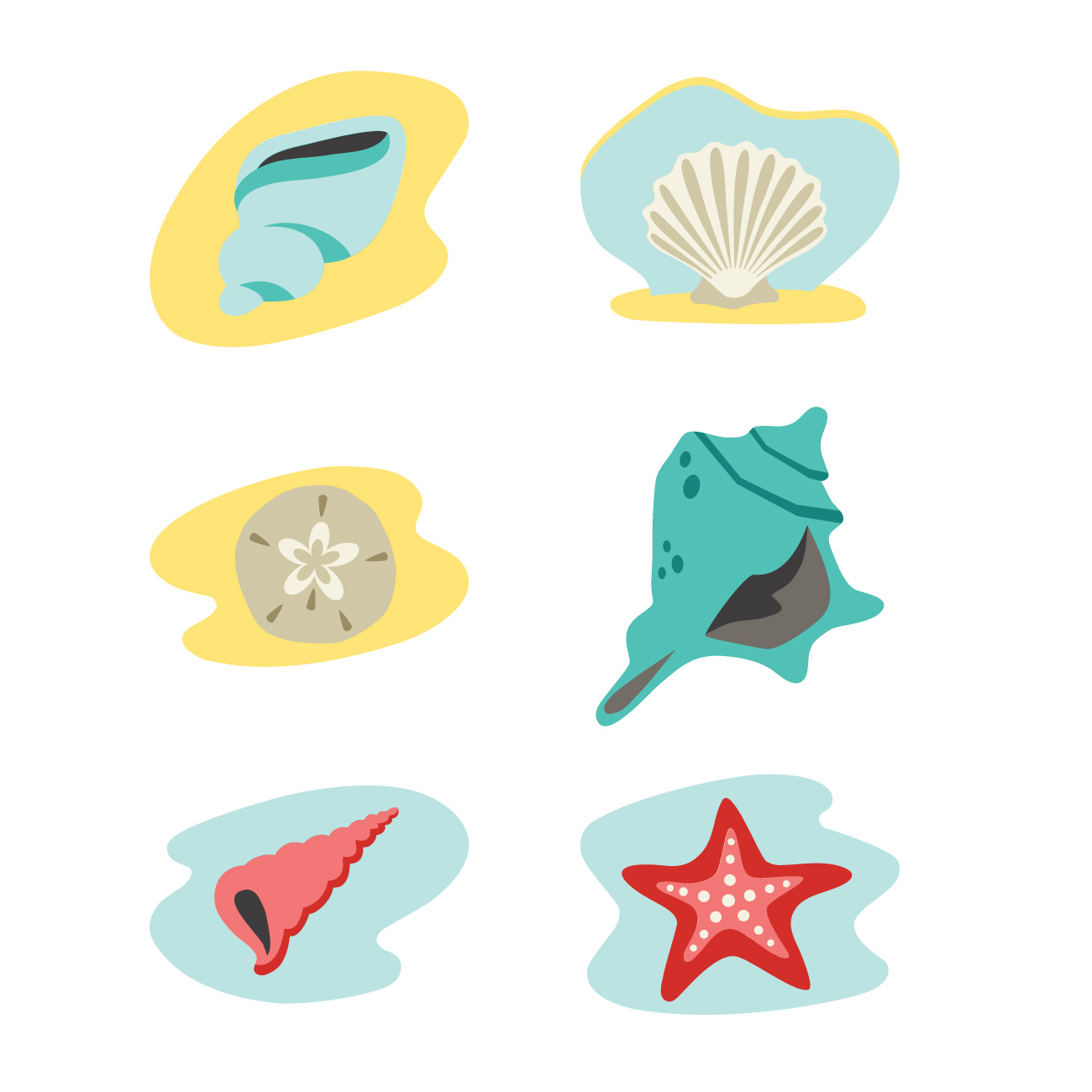 1300x1300 Seashells Digital Set