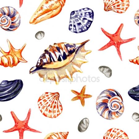 450x450 Watercolor Vector Seashell Stock Vectors, Royalty Free Watercolor