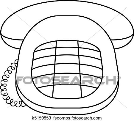 450x407 Clipart Of Phone Desktop Push Button, K5159853