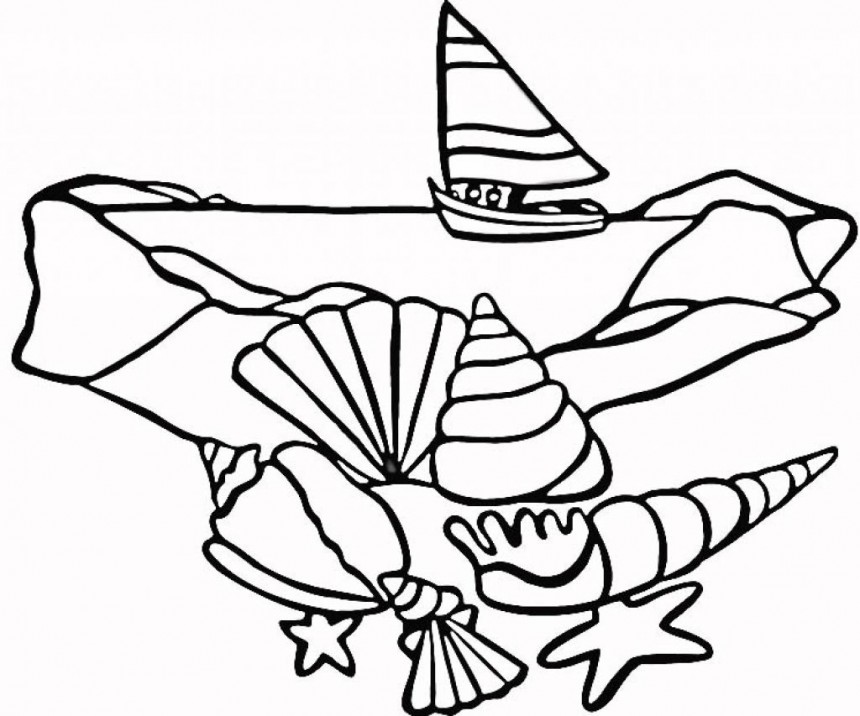 860x716 Printable Seashell Coloring Pages Many Interesting Cliparts