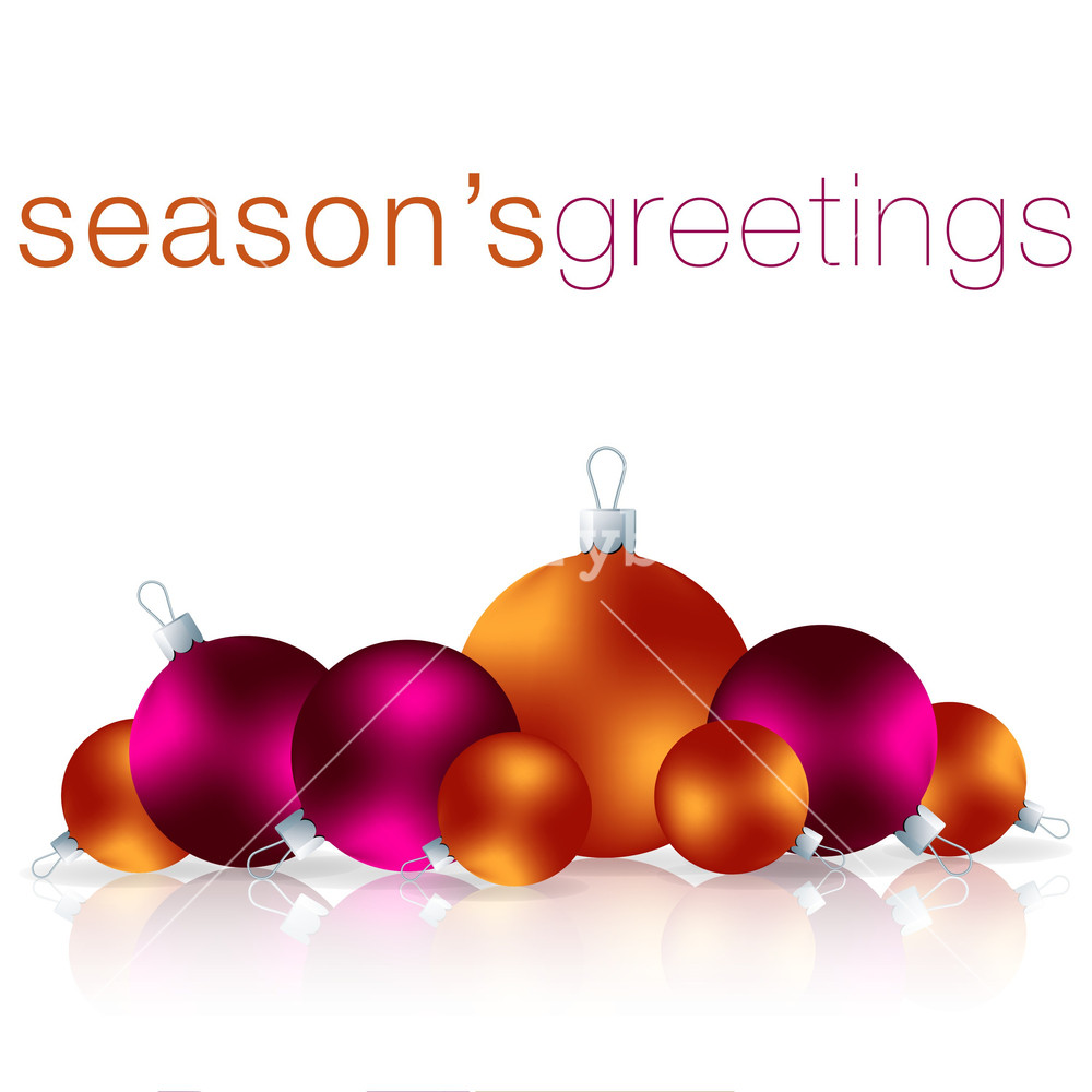 1000x1000 Season's Greetings Bauble Card In Vector Format. Royalty Free