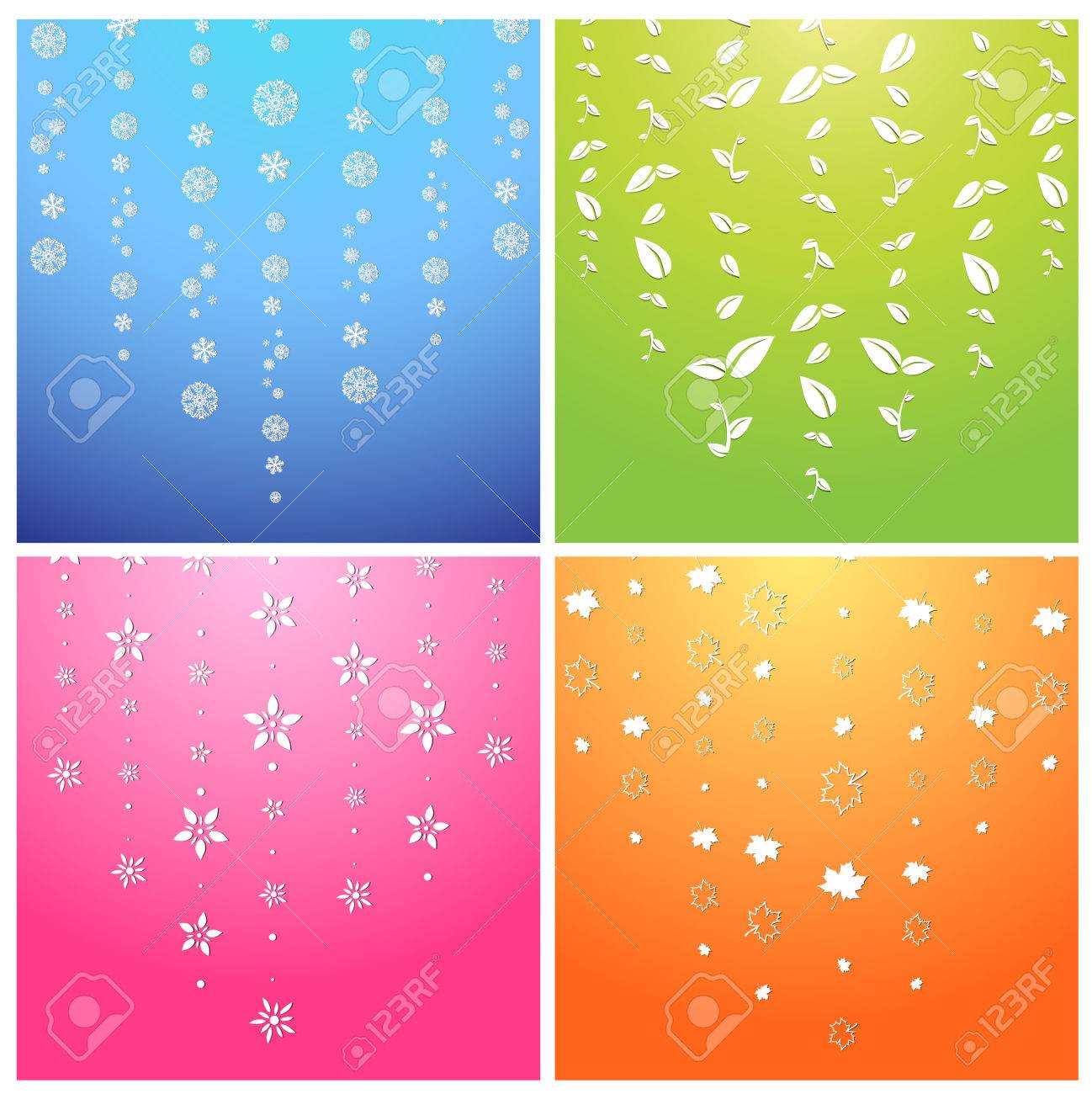 1298x1300 Four Seasons Abstract Background Winter, Spring, Summer,autumn