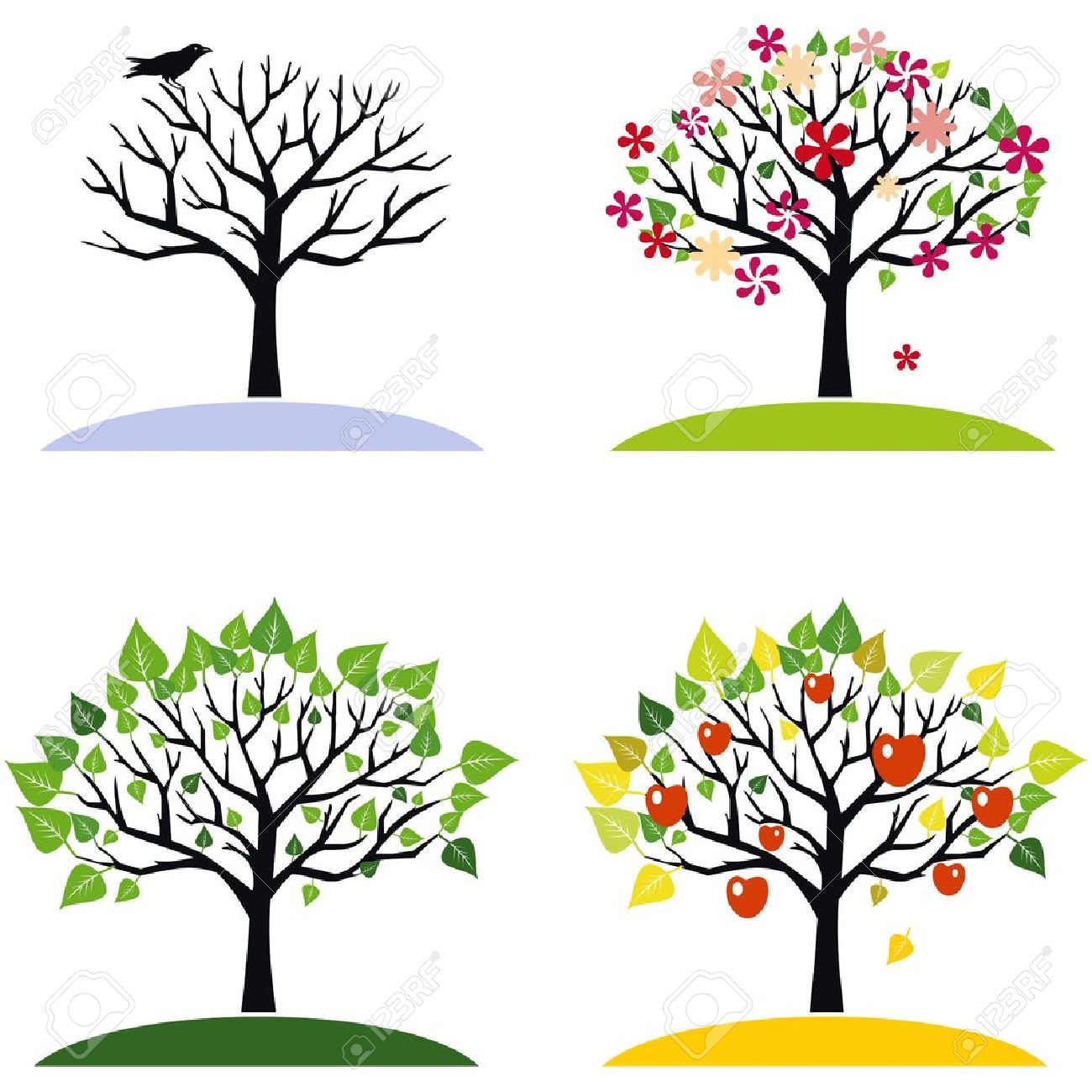 1300x1300 Four Seasons Trees Royalty Free Cliparts, Vectors, And Stock