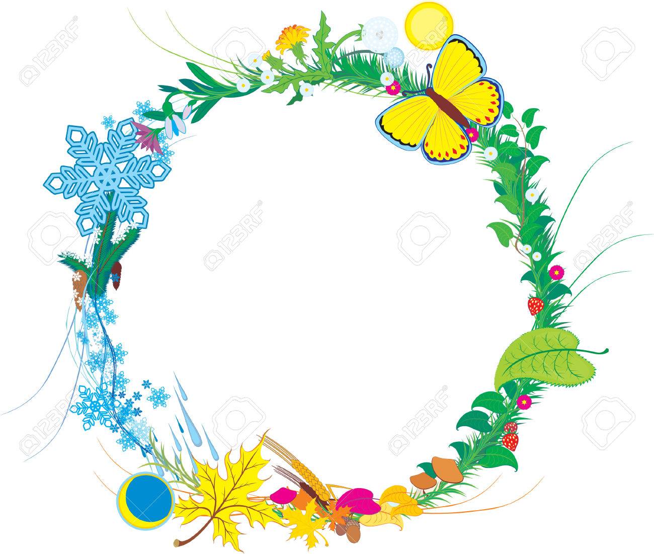 1300x1101 Frame Four Seasons Royalty Free Cliparts, Vectors, And Stock