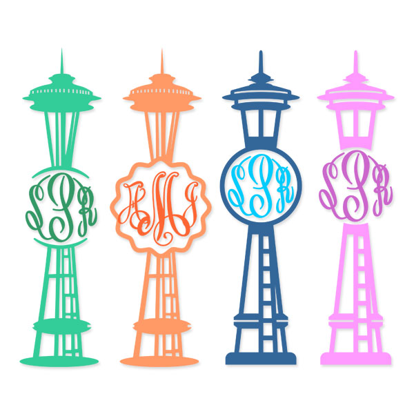 600x600 Seattle Space Needle Svg Cuttable Frames