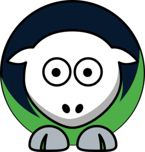 285x298 Sheep 4 Toned Seattle Seahawks Team Colors Clip Art