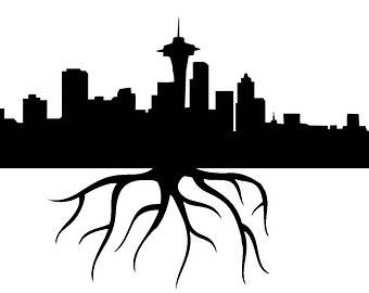 340x270 Seattle Skyline Stencil