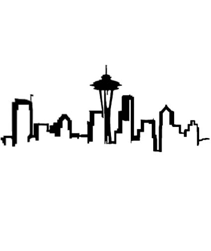 424x504 Seattle Skyline Outline Clipart