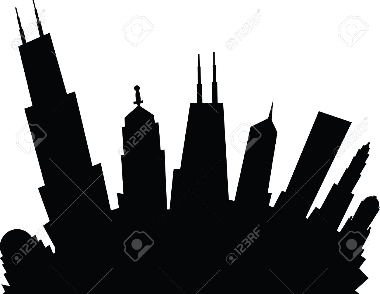 1300x1005 855 Chicago Skyline Stock Illustrations, Cliparts And Royalty Free