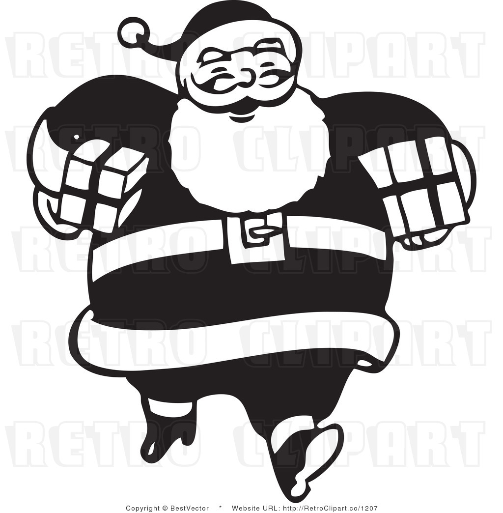 1024x1044 Santa Clipart Black And White