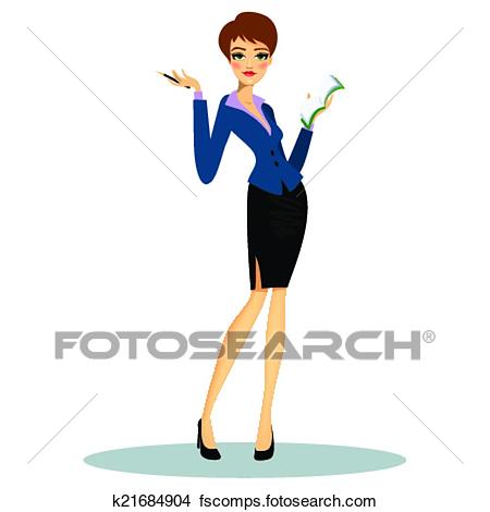 450x470 Clipart Of Cartoon Female Secretary Taking Notes On Agenda