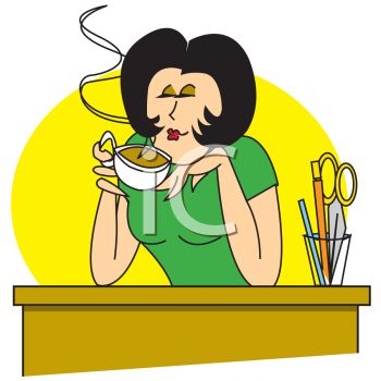 350x350 Secretary Enjoying A Cup Of Coffee