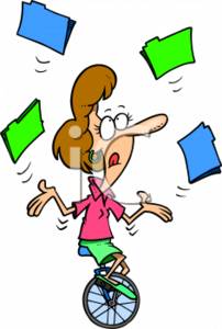 202x300 Busy Secretary Clipart