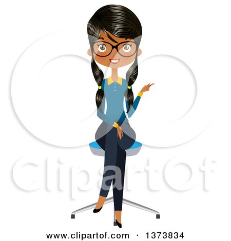 450x470 Clipart Illustration Of A Pretty Brunette Secretary, Assistant