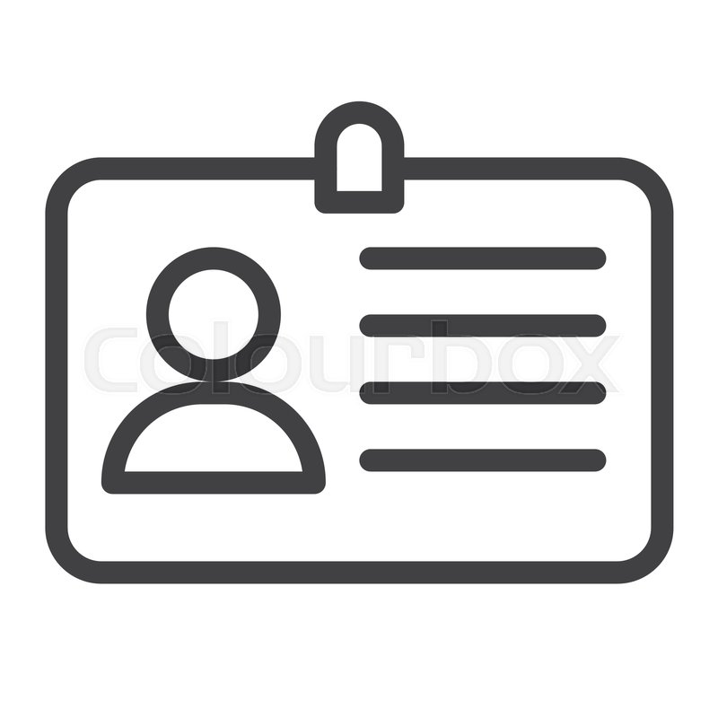 800x800 Id Card Line Icon, Outline Vector Sign, Linear Style Pictogram