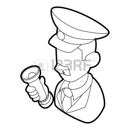 450x450 Museum Security Guard Icon In Outline Style On A White Background