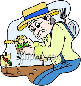 284x300 Man Planting Seeds In His Garden