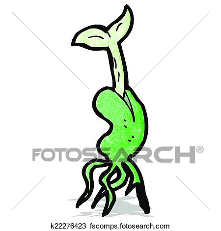 450x470 Clipart Of Cartoon Sprouting Seedling K22276423