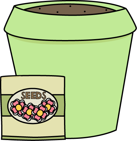 447x458 Flower Pot With Seeds Clip Art