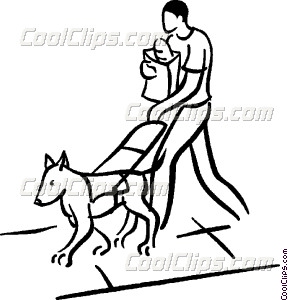 288x300 Person Walking With Seeing Eye Vector Clip Art