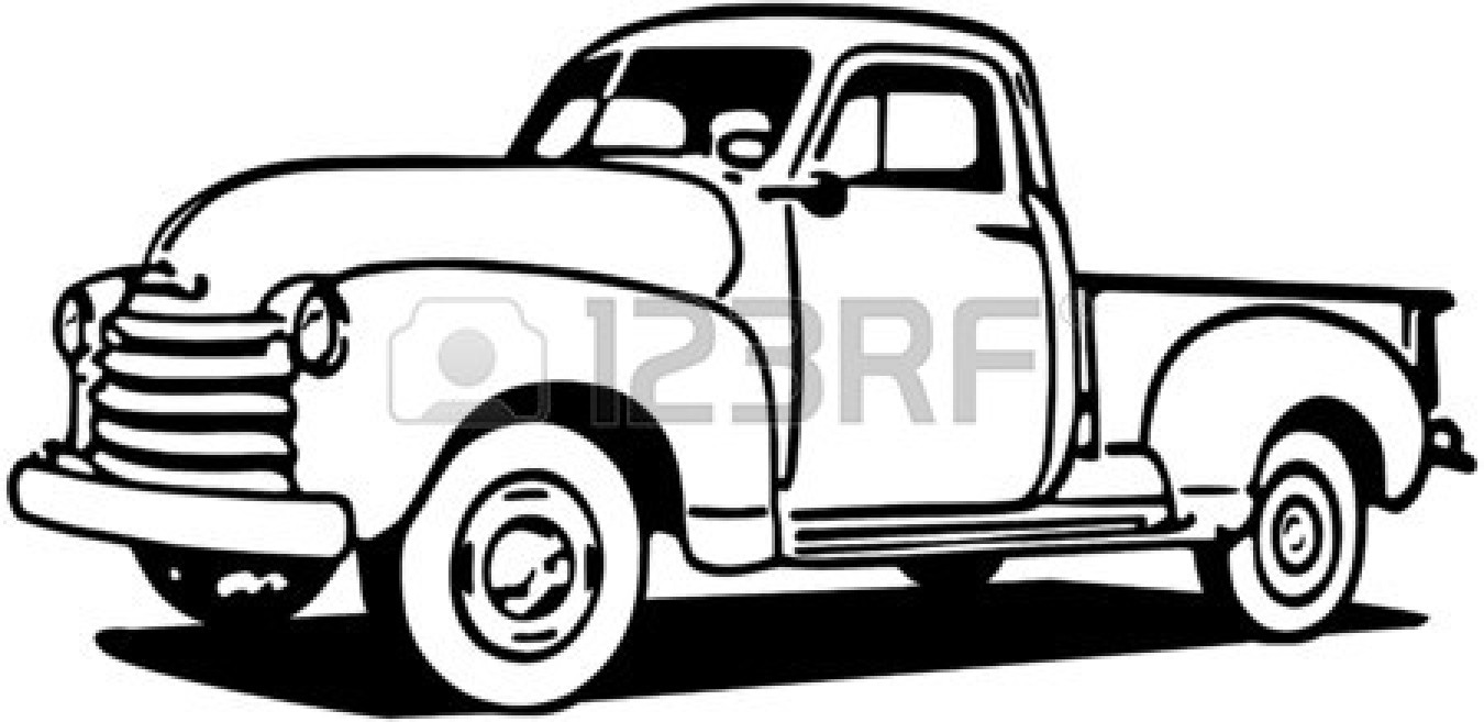 Semi Truck Clipart Black And White