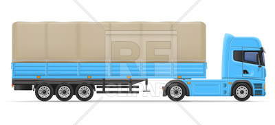 400x182 Truck Semi Trailer Royalty Free Vector Clip Art Image