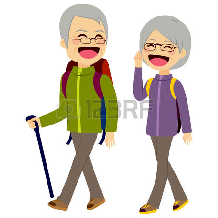 450x450 Lovely Senior Couple Laughing And Talking Walking Wearing Climbing