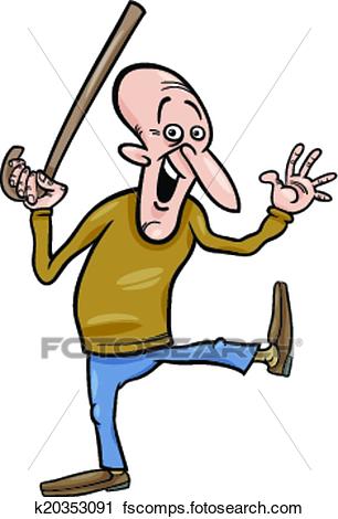 306x470 Clipart Of Senior With Cane Cartoon Illustration K20353091