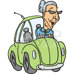 300x300 Royalty Free Senior Women Driver 172847 Vector Clip Art Image