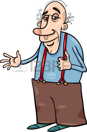 299x450 Cartoon Illustration Of Elder Man Senior Or Grandfather