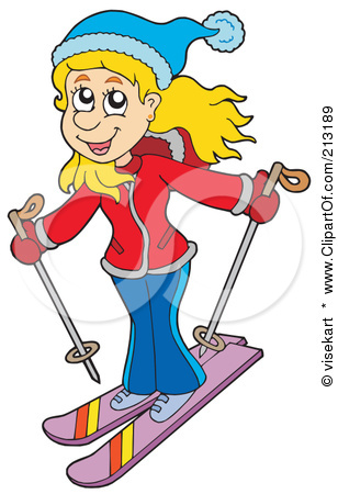 308x450 Girl Skiing Clipart