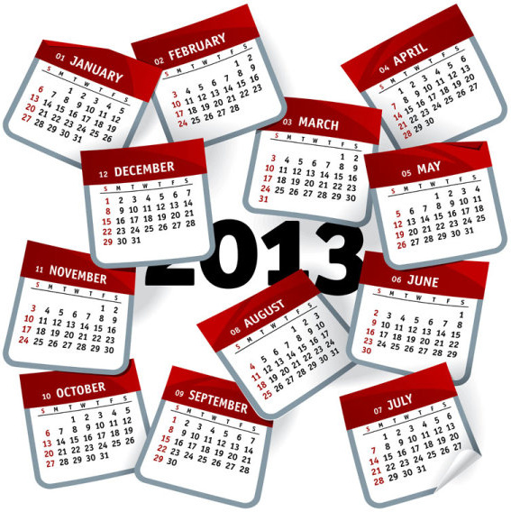 567x568 Creative Calendar 2013 Design Vector Free Vector Download (14,870
