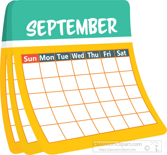 550x512 Calendar Clipart Monthly Calender September Clipart 6227