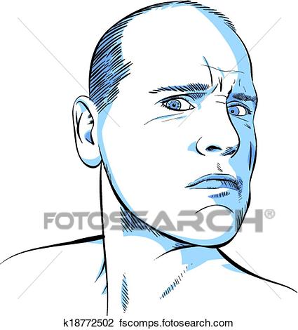 425x470 Clipart Of Serious Man K18772502