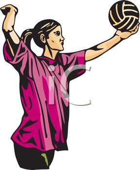 288x350 Royalty Free Clipart Image Girl Serving A Volleyball