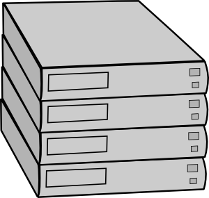 300x285 Stacked Servers Without Rack Clip Art