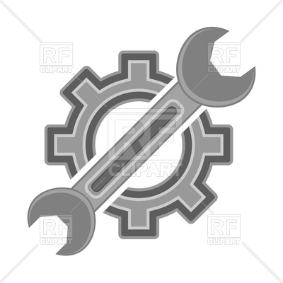 400x400 Gear And Wrench Service Icon Royalty Free Vector Clip Art Image