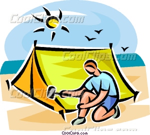 300x270 Person Setting Up A Tent Vector Clip Art