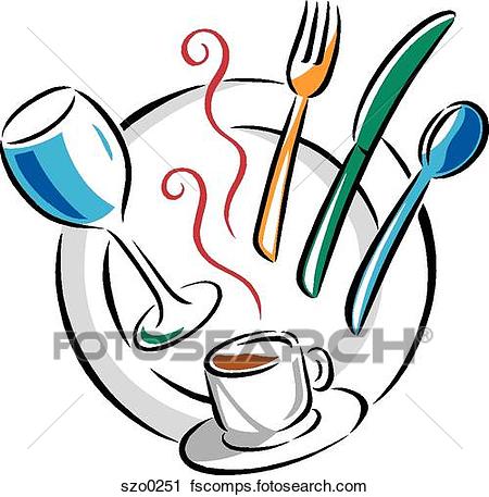 450x457 Clipart Of Place Setting Szo0251