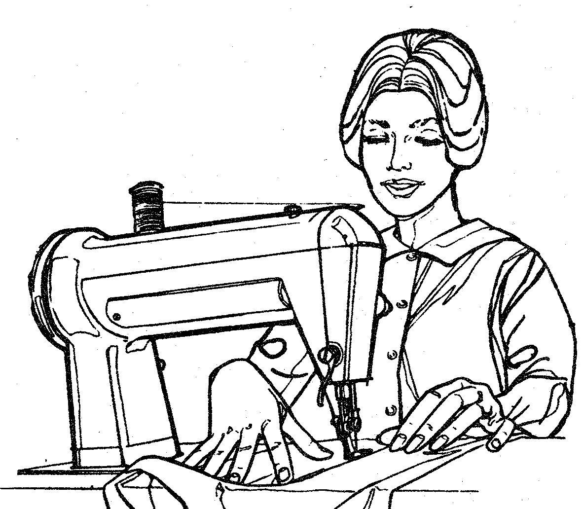 1182x1032 Lady Sewing Clipart